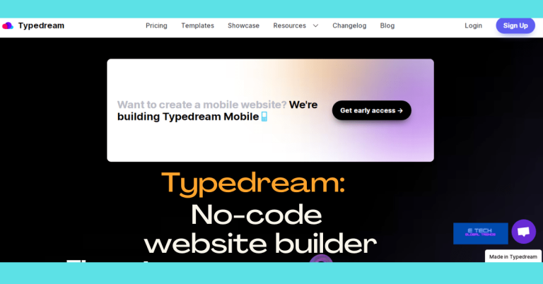 Typedream: No-code website builder