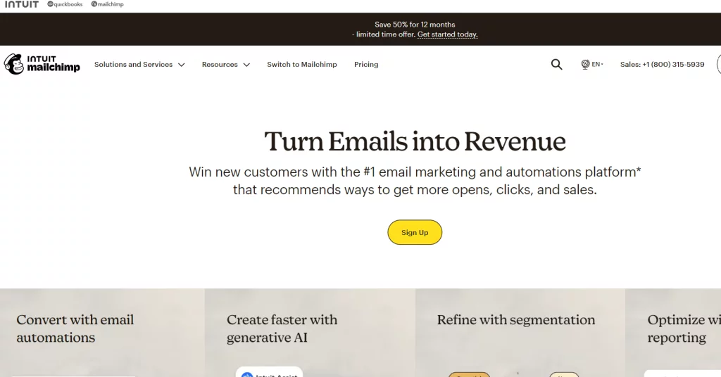 mailchimp as a popular solution